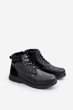 Zateplené pánské boty z eko kůže černé Venredia 44