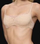 Dámská podprsenka Body Make-Up Illusion Lace Balconette - BROWN - sv. hnědá 00NZ - TRIUMPH BROWN 80B