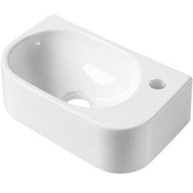 CERANO - Umývátko keramické Nela - závěsné pravé - bílá lesklá - 42x21,5 CER-680373