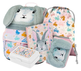 5 SET Zippy Bunny: aktovka, penál, sáček, desky, box