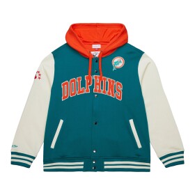 Mitchell & Ness Pánská bunda Miami Dolphins NFL Courtside Fleece Full-Snap Velikost: 2XL