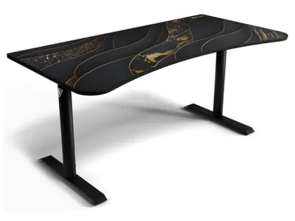 AROZZI ARENA Gaming Desk Black Gold / Herní stůl / D:160cm / Š:82cm / V:71cm (ARENA-BK-GOLD)
