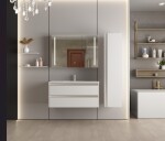 Erga Hana, zrcadlová galerka s LED osvětlením 100x70cm s integrovanou zásuvkou, bílá, ERG-V05-HANA-1070-WH