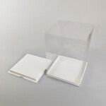 Cake star dortový box bílý hranatý 33x33x40cm - bez stuhy