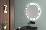CERANO - Koupelnové LED zrcadlo Vito, kovový rám - černá matná - Ø 80 CER-NT8232G80