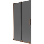 MEXEN/S - Velar L dvoukřídlá posuvná vanová zástěna 100 x 150, grafit, růžové zlato 896-100-003-41-60