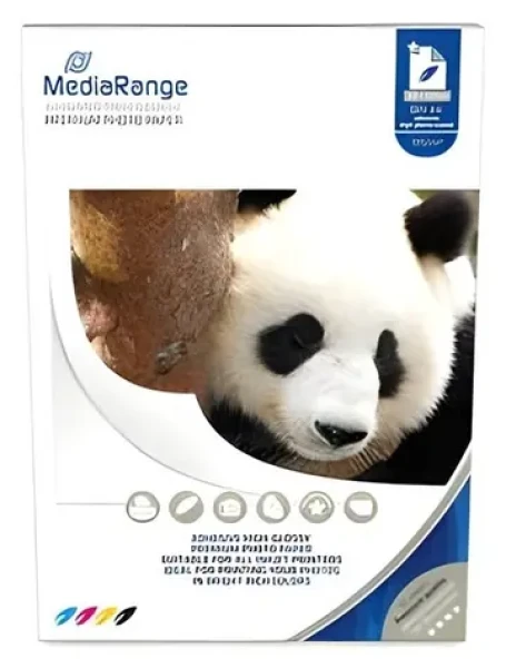 MediaRange A4 lesklý samolepicí fotopapír / Fotopapír / 50 listů / 115 g/m2 / inkoustový (MRINK119)