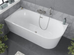 MEXEN - MIA volně stojící rohová vana, levá 180x80 cm bílá bez krytky přepadu a zátky 52691808000L-SS