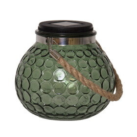 STAR TRADING Solární lucernička Dotte, zelená barva, sklo, plast