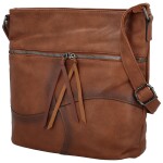 Stylová dámská koženková crossbody kabelka Herta, hnědá