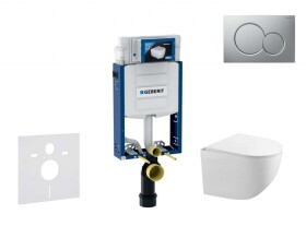 GEBERIT - Kombifix Set předstěnové instalace, klozetu Gaia a sedátka softclose, tlačítko Sigma01, lakovaný matný chrom SANI15CA1121