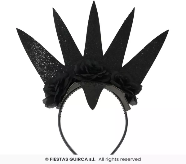 Ptakoviny.cz Čelenka - černá koruna s kytkama