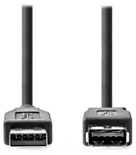 Nedis USB-A - USB-A 1 m černá / Prodlužovací kabel / USB 3.2 Gen 1 / 5 Gbps (CCGL61010BK10)