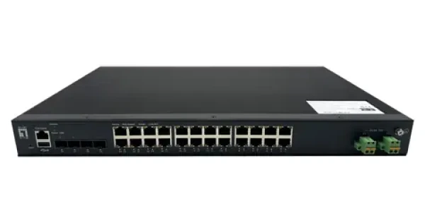 LevelOne IXP-2871 / Průmyslový řízený switch / 24x GbE PoE+ / 4x SFP+ / 370W PoE / L2+ (IXP-2871)