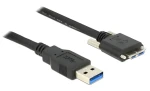 DeLock Kabel USB-A - Micro-USB B se šrouby černý / Kabel / 2 m / USB 3.2 Gen 1 / 5 Gbit/s (83598)