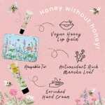 HEATHCOTE & IVORY Sada krému na ruce a balzámu na rty Busy Bees, modrá barva, kov, plast