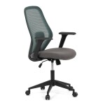 Židle kancelářská, látka zelená, houpací mechanismus, kolečka pro tvrdé povrchy