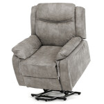Polohovací křeslo, elektrické zabudované ovládání, šedá, látka vintage, TV-Q8668 GREY3