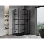 MEXEN/S - Mist-F Duo sprchový kout skládací dveře pravá 70 x 85, černá kratka, černá 8A6-070L-085P-70-77