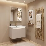 REA - Sada koupelnového nábytku s umyvadlem Sora DE07-60 Beige 60CM REA-M0607