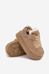 Dětské tenisky vyhřívané plyšovým kožíškem Béžové Mireen 28
