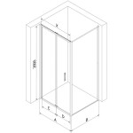 MEXEN/S - Exo sprchový kout skládací dveře 100 x 90, transparent, zlato 816-100-090-50-00