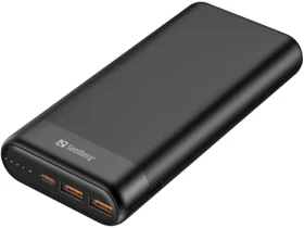 Sandberg Powerbank PD65W QC 20000mAh černá / max, 20V / max. 3.25A / 1x USB-C / 2x USB-A / 65W (420-62)