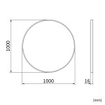Erga Round, kulaté zrcadlo 100cm, černý rám, ERG-V01-ROUND-1010-BK