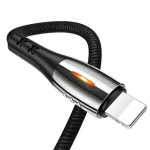 USAMS SJ344 U-Tone černá / Datový kabel Lightning / Rychlonabíjení 2A / Automatické vypnutí / 1,2 m (SJ344USB01)