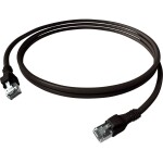 Easylan CPP1OSASAS0010 RJ45 síťové kabely, propojovací kabely CAT 6A S/FTP 1.00 m černá dvoužilový stíněný, bez halogenů, samozhášecí 1 ks