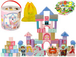 Mamido Dřevěné kostky a puzzle princezny a čísla