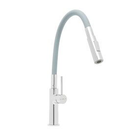 Dřezová baterie SAT se silikonovým ramínkem šedá/chrom SATBSD290S2F SATBSD290S2F