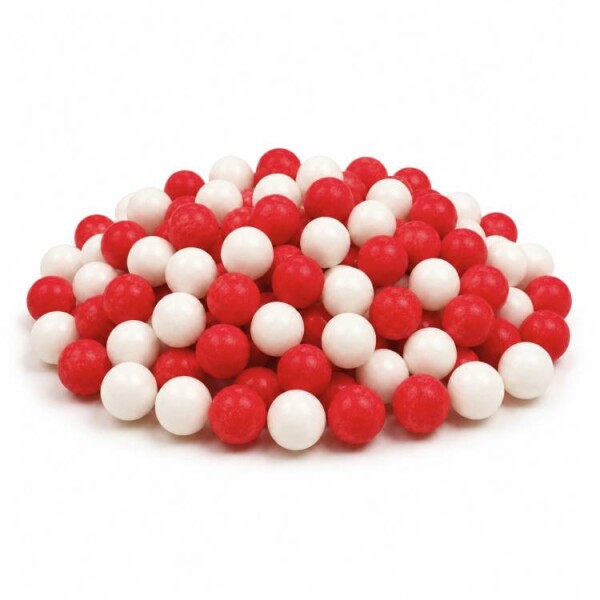 Cukrové perly SweetArt červené a bílé 7 mm (40 g)