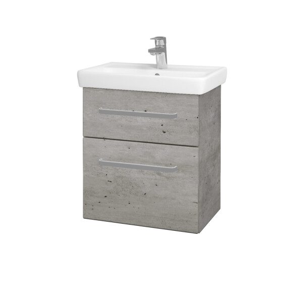 Dřevojas - Umyvadlová skříňka GO SZZ2 55 - D01 Beton / Úchytka T01 / D01 Beton 148324A