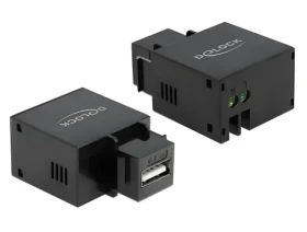 Delock / Keystone modul / USB Type-A nabíjecí zásuvka / 2,1 A / plochý / černý (86506)