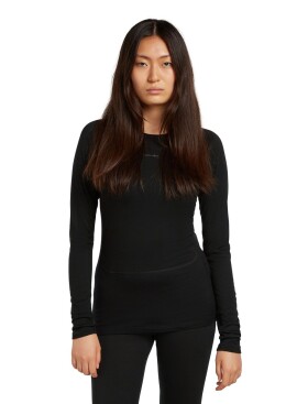 Dámské merino tričko s dlouhým rukávem ICEBREAKER Wmns 200 ZoneKnit LS Crewe, Black velikost: XL
