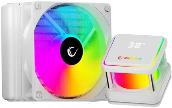 Rampage Infinite V120 bílá / AIO vodní chladič CPU / 120 mm / ARGB / Ukazatel teploty (INFINITEV120-WHITE)