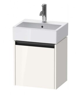 DURAVIT - Ketho.2 Umyvadlová skříňka 44x43x34 cm, 1 dvířka, panty vlevo, lesklá bílá K25070L22220000
