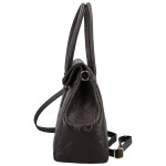 Luxusní dámská kožená kabelka na rameno Florentina, tmavě hnědá