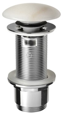 SAPHO - BLOK umyvadlová výpust 5/4“, click-clack, zátka leštěný bílý mramor 2401-921