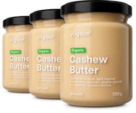 Vilgain Kešu máslo BIO – 3× jemné kešu oříšky 250 g