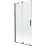 MEXEN/S - Velar dvoukřídlá posuvná vanová zástěna 95 x 150, transparent, grafit metal 896-095-000-01-95