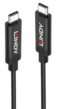 Lindy USB-C - USB-C aktivní černá / USB kabel / USB 3.2 Gen 2 / 10 Gbit/s / 5 m / PD 60W (43308)