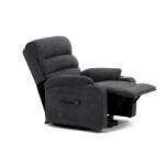 Křeslo polohovací elektrické, 1 motor, šedá látka, bezdrátové nabíjení pro mobilní telefon