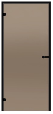 Dveře do parní sauny ALU HARVIA 7x19, bronzové 690x1890 mm, černý rám CDA71901BLL