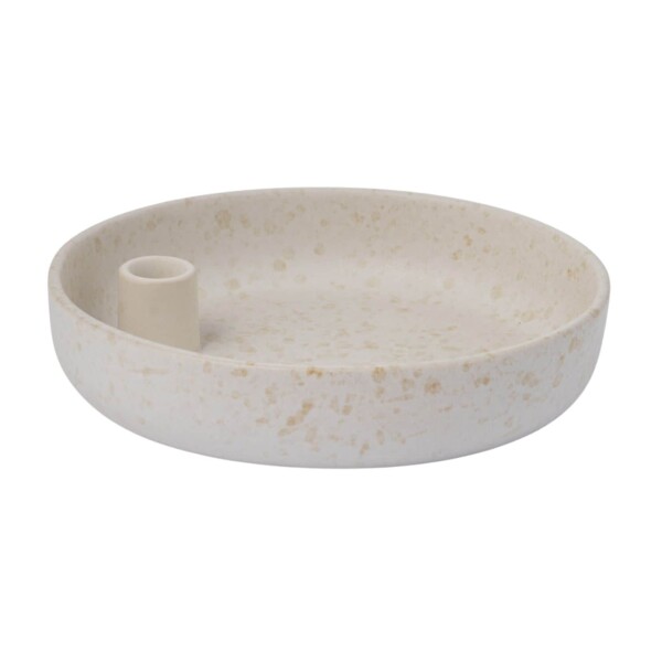Storefactory Keramický svícen Lidatorp Portugal Ø 23 cm, béžová barva, keramika