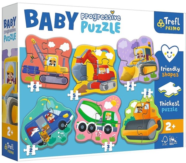 TREFL BABY Puzzle Vozidla na stavbě 6v1