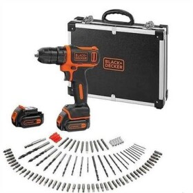 BlackDecker BDCDD12BAFC / Aku Vrtací šroubovák s příslušenstvím (100 ks) / 10.8V / 10mm sklíčidlo / 2x 1.5Ah (BDCDD12BAFC)