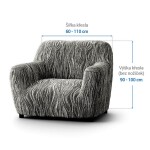 Bielastické potahy UNIVERSO NOVÉ žíhané černobílé křeslo (š. 60 - 110 cm)