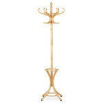Věšák dřevěný stojanový, masiv topol a bříza, přírodní odstín, výška 185 cm